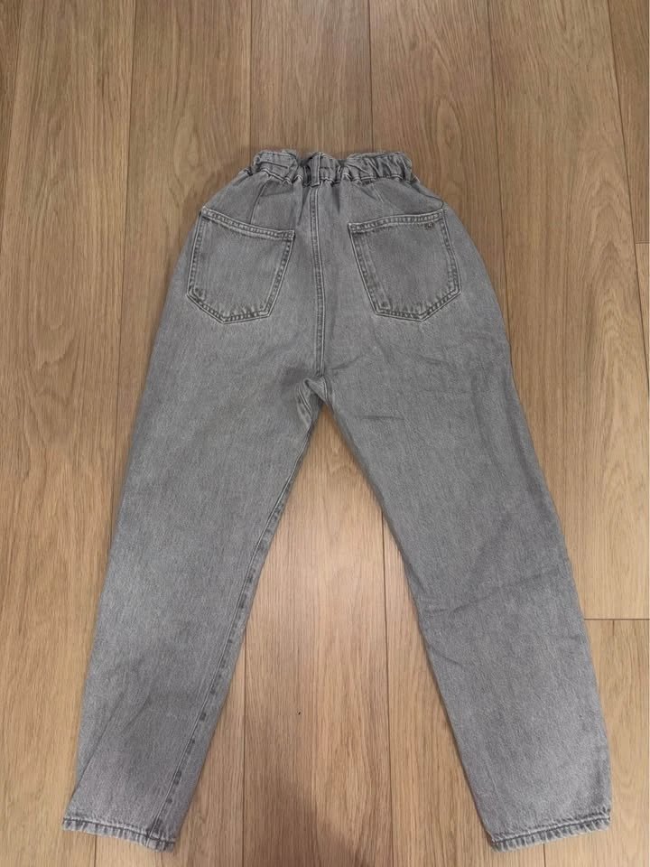 Zara grey paper bag jeans size 2 - photo 2
