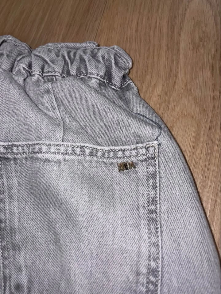 Zara grey paper bag jeans size 2 - photo 4