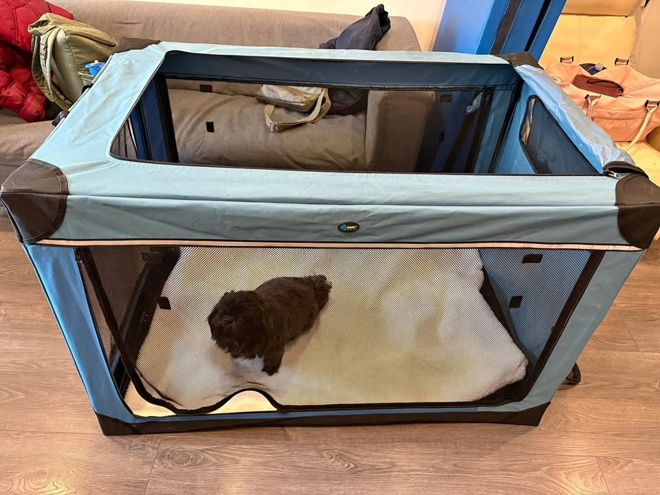 Ownpets 4-Door Folding Dog Crate XX-Large Blue