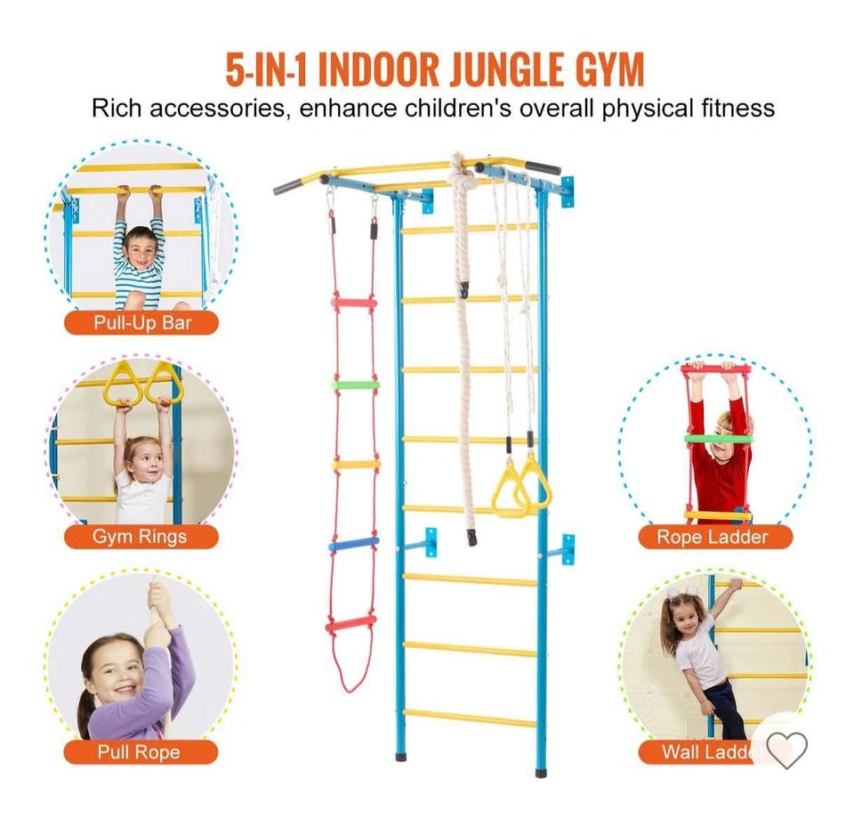 Kids Ladder Wall Set for Exercise with Steel Stall Bars - photo 3
