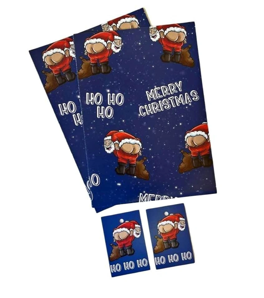 Funny Santa Christwas Wrapping Paper