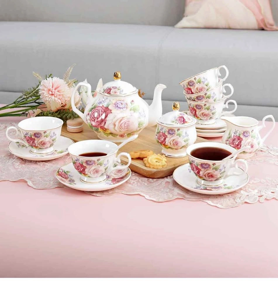 European Porcelain Coffee Tea Set, Bone China