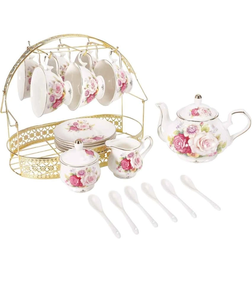 European Porcelain Coffee Tea Set, Bone China - photo 4