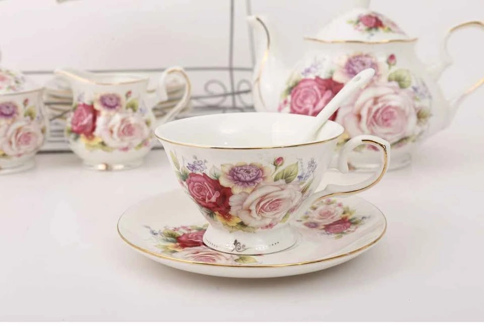 European Porcelain Coffee Tea Set, Bone China - photo 5
