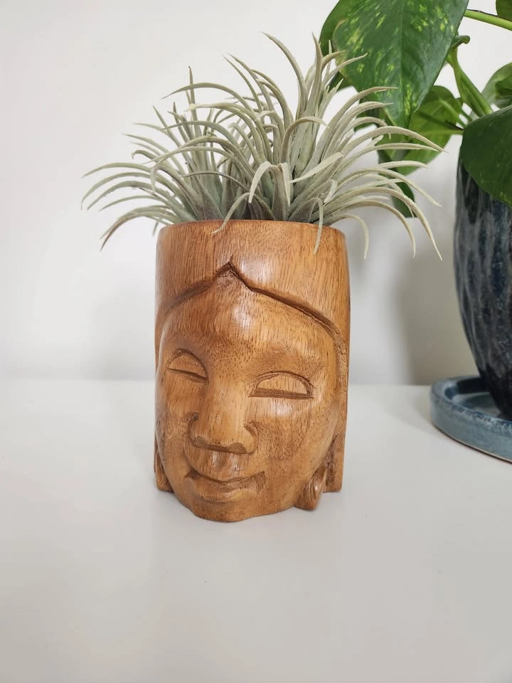Vintage Handcarved Tiki "Welcoming Lady" Mug - photo 2