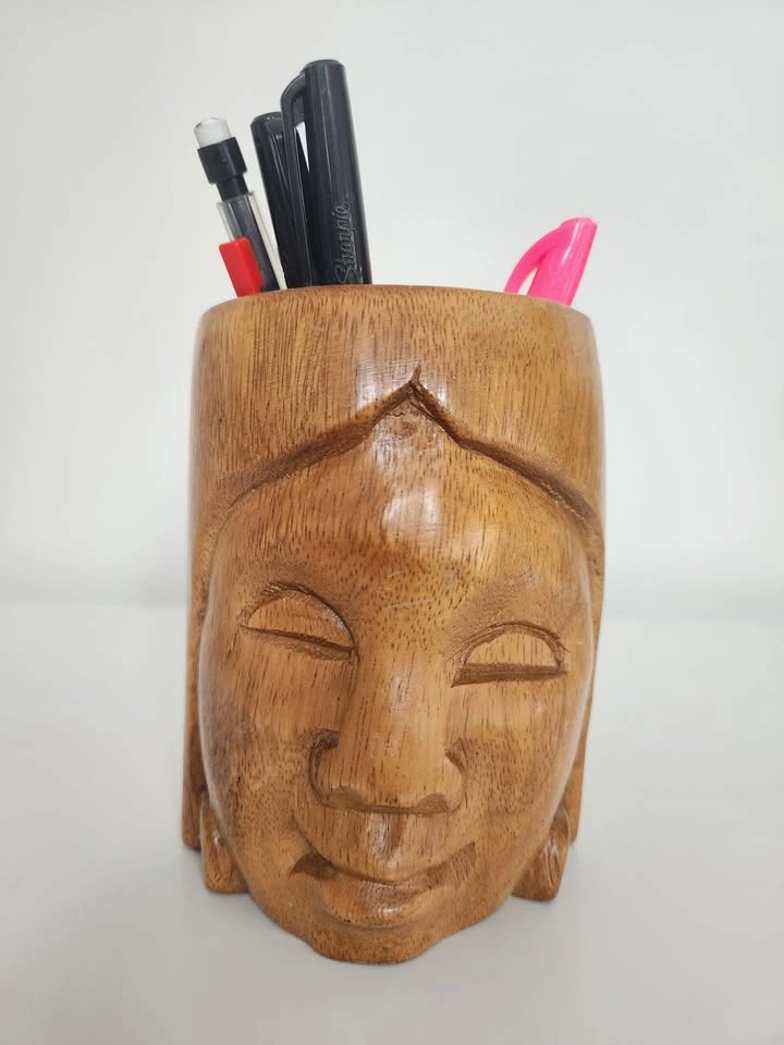 Vintage Handcarved Tiki "Welcoming Lady" Mug - photo 3