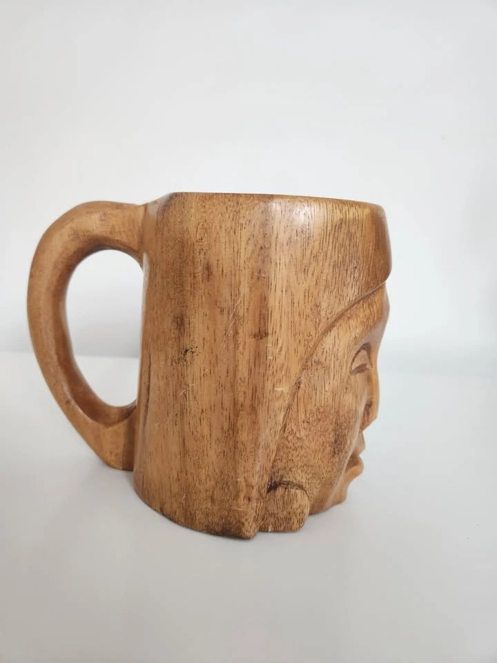 Vintage Handcarved Tiki "Welcoming Lady" Mug - photo 5