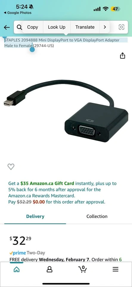 STAPLES Mini DisplayPort to VGA Adapter - photo 2