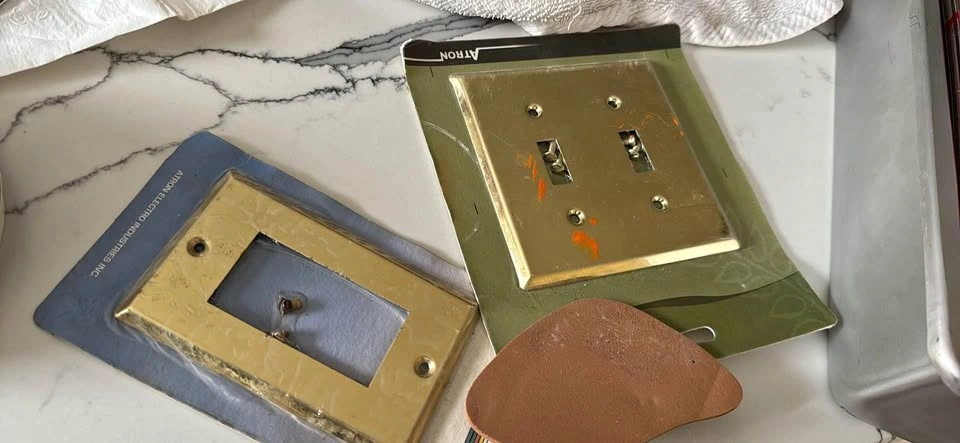 Wall plug cover gold brand new