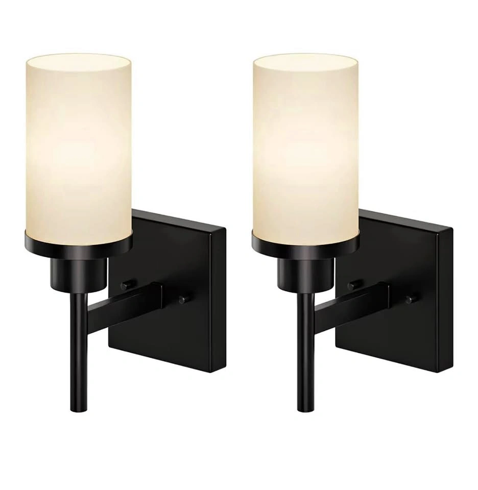 Wall Light Fixtures - Matte Black Bathroom Vanity Lights (2 Pack