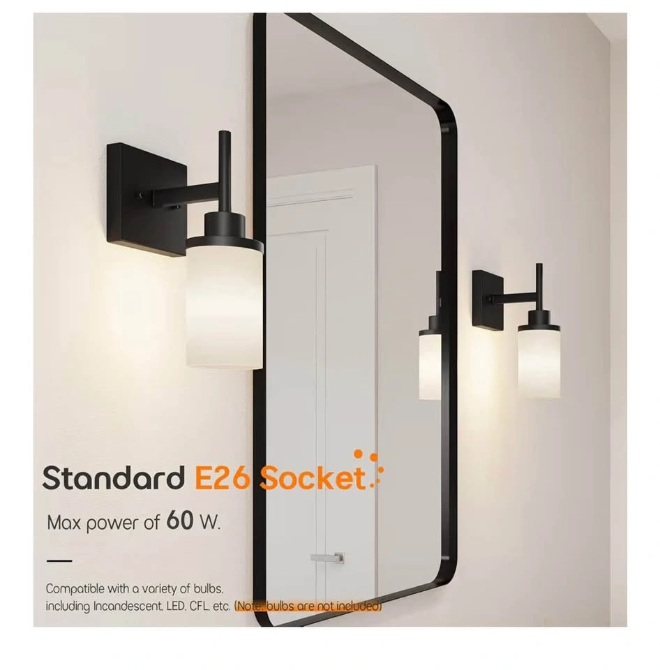 Wall Light Fixtures - Matte Black Bathroom Vanity Lights (2 Pack - photo 3