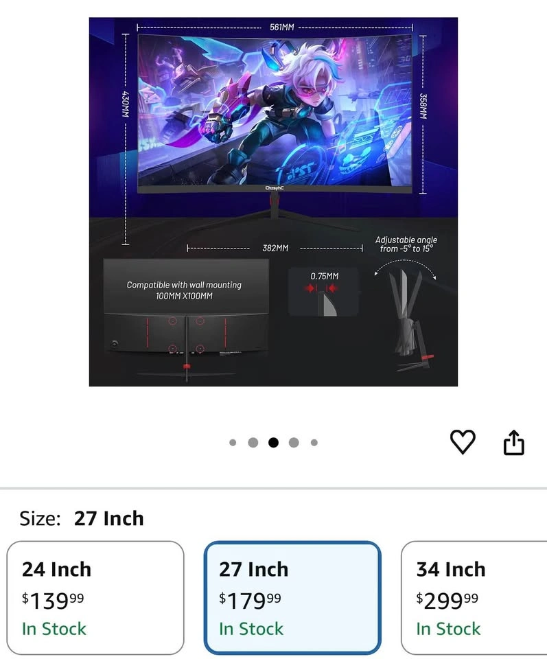 27 Inch Curved Gaming Monitor - photo 2