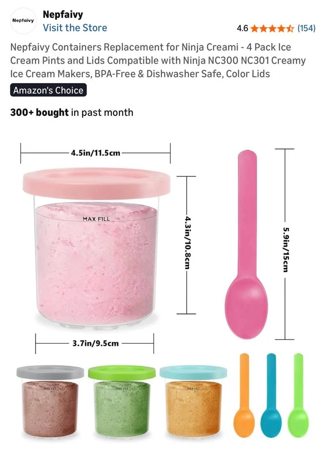 4 Pack Ninja Creami Ice Cream Pints with Lids - photo 2