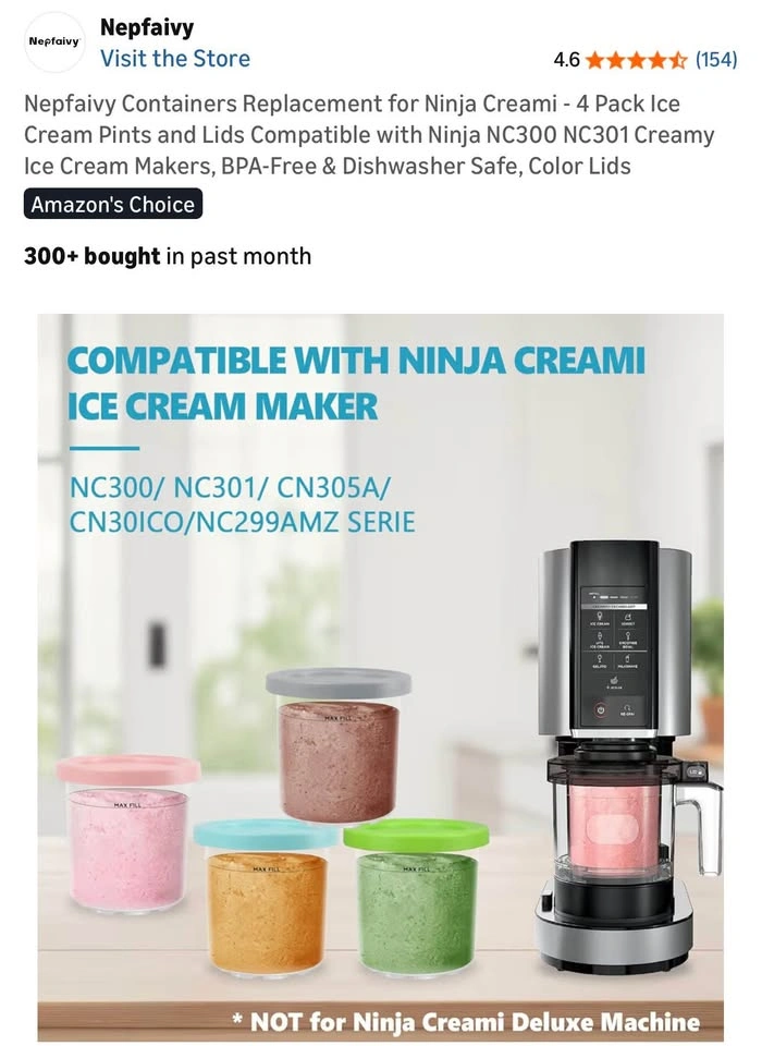 4 Pack Ninja Creami Ice Cream Pints with Lids - photo 3