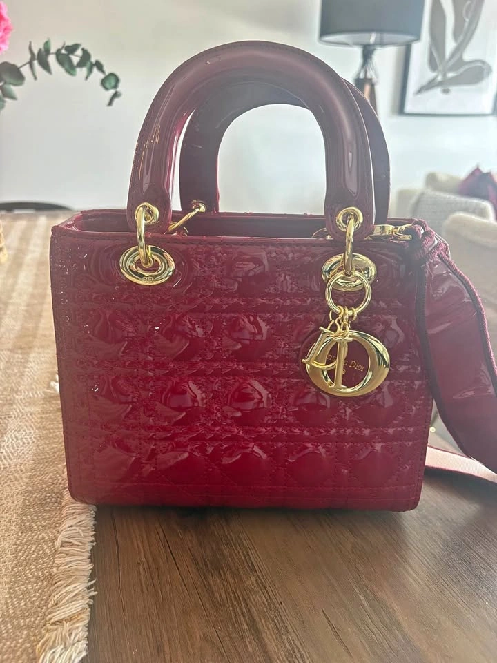 Lady D Red Patent Leather Bag