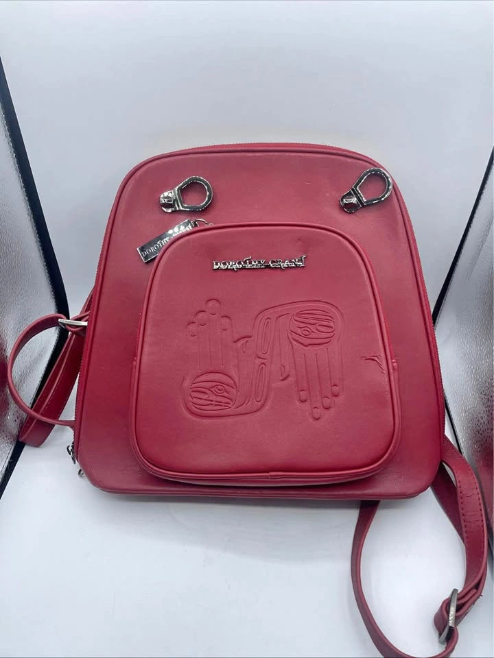 Dorothy Grant Northwest Native American Red Leather Purse Handba