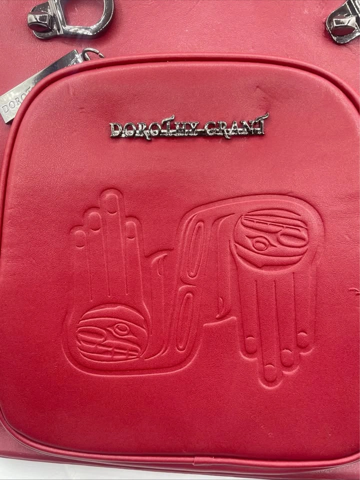 Dorothy Grant Northwest Native American Red Leather Purse Handba - photo 2