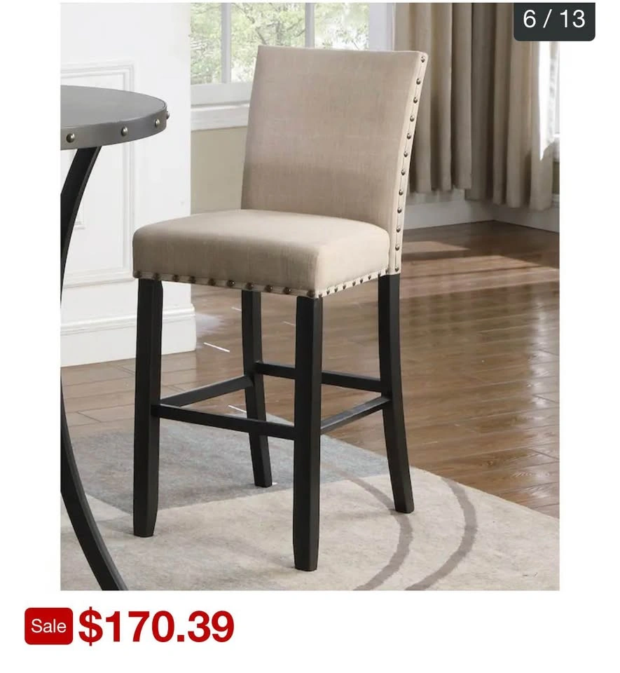 Roundhill Furniture Biony Bar Stools (Set of 2) - Tan - photo 2