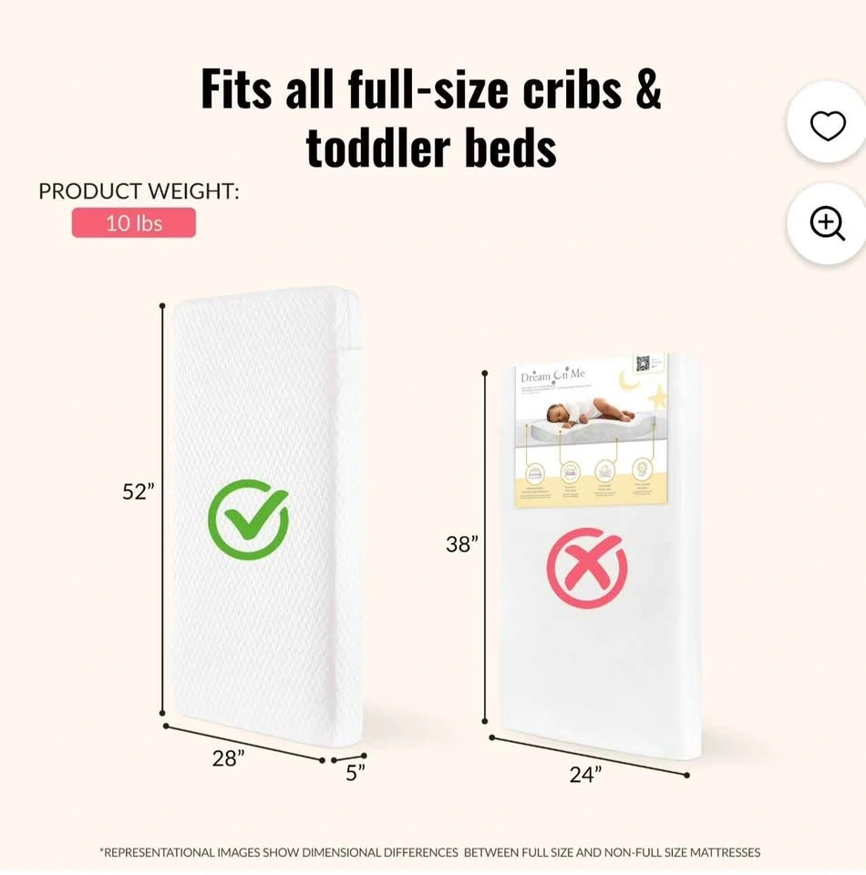 Dream On Me Crib & Toddler Bed Mattress - Like NEW - photo 4