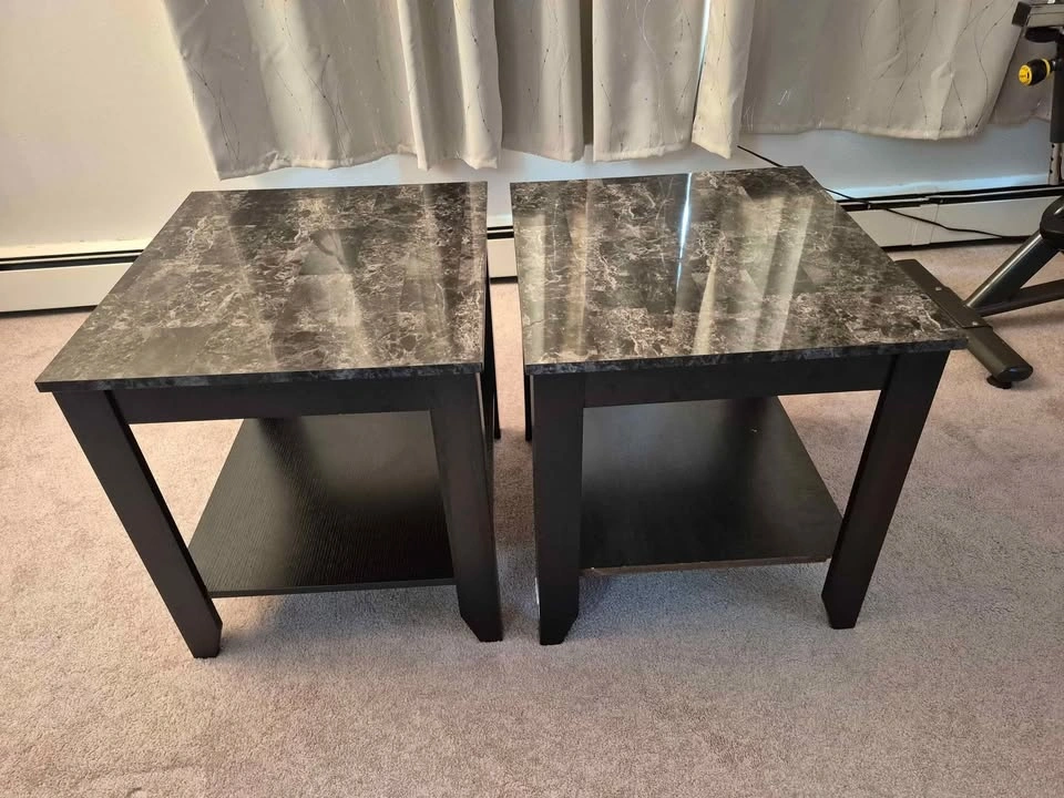 Studded Glass Top Coffee Table + Matching Side Table - photo 4