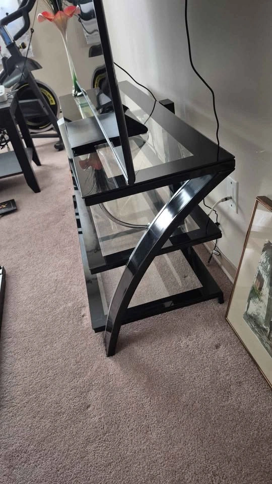 Like New Tempered Glass TV Stand (Moving Sale) - photo 3