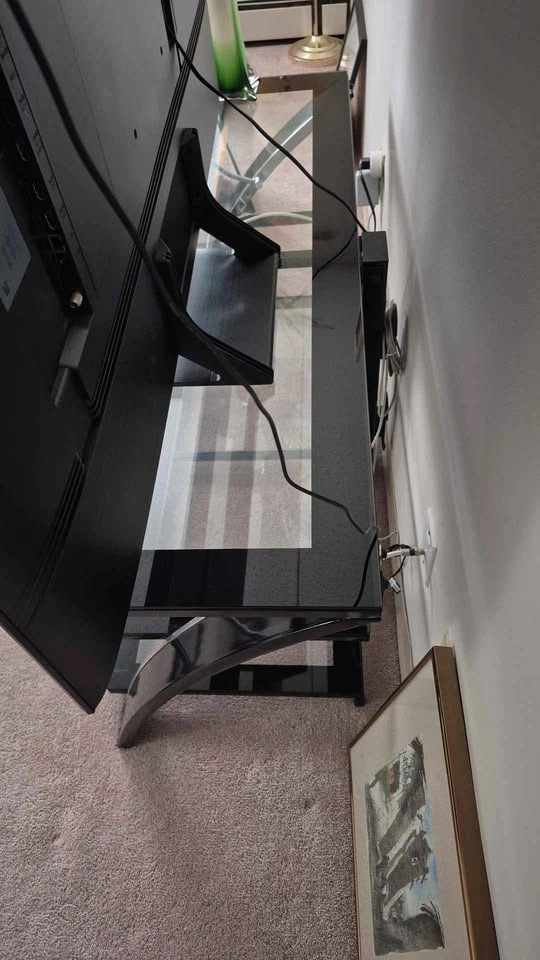 Like New Tempered Glass TV Stand (Moving Sale) - photo 4