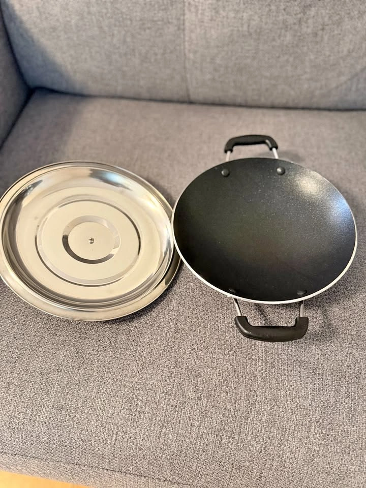 Non-Stick Tadka Pan / Small Kadai w/ Stainless Steel Lid