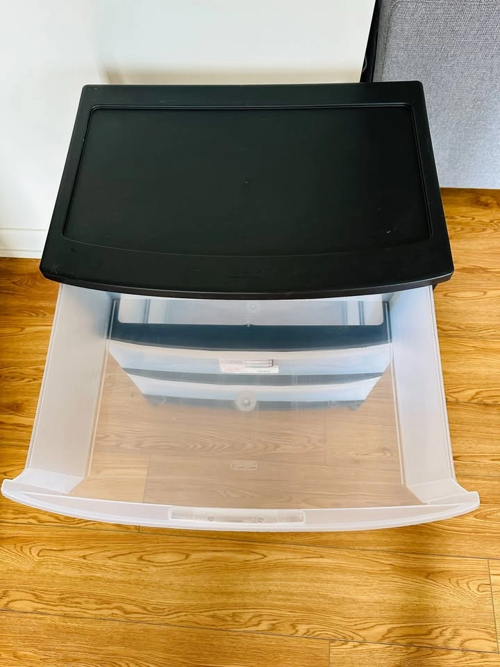 Sterilite 3-Drawer Wide Rolling Cart - Black/Clear - photo 3