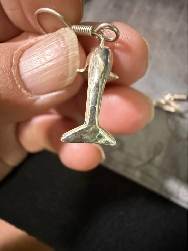 Sterling Silver Dolphin Dangle Earrings - photo 4