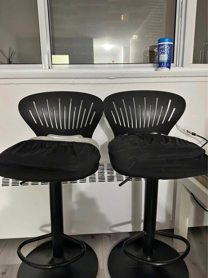 Moving Out Sale — Set of 2 Black Adjustable Bar Stools