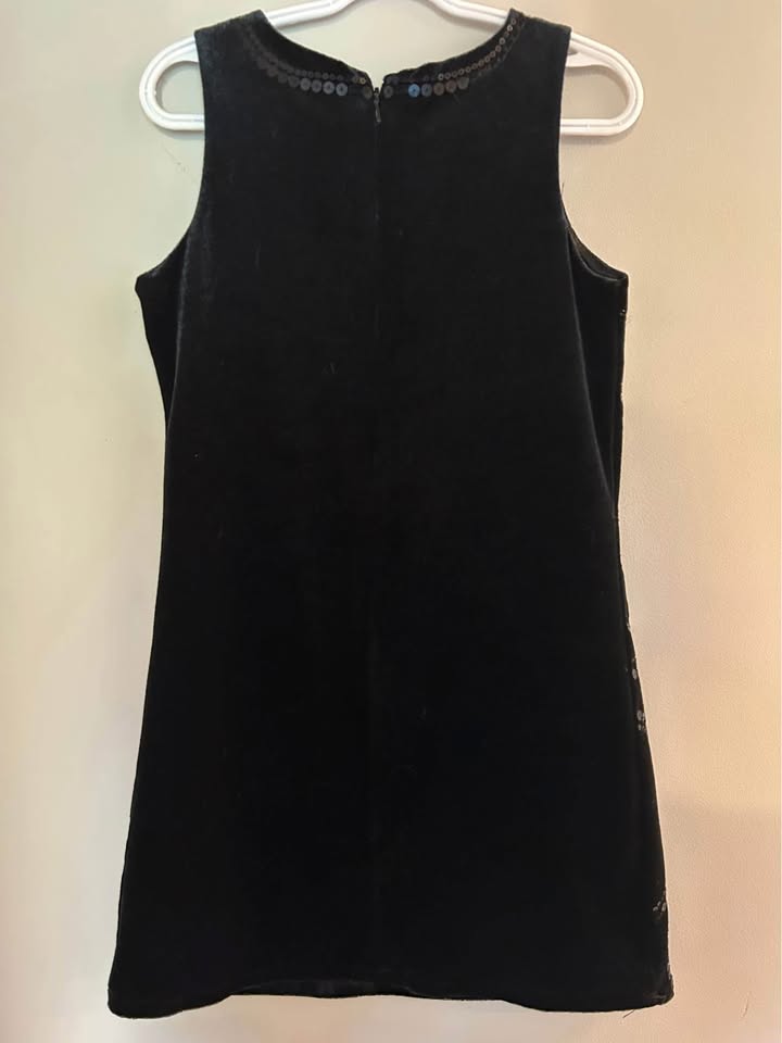 ELEGANT GIRLS SIZE 6X/7 DRESS - BLACK VELVET w/ SEQUINS - photo 2