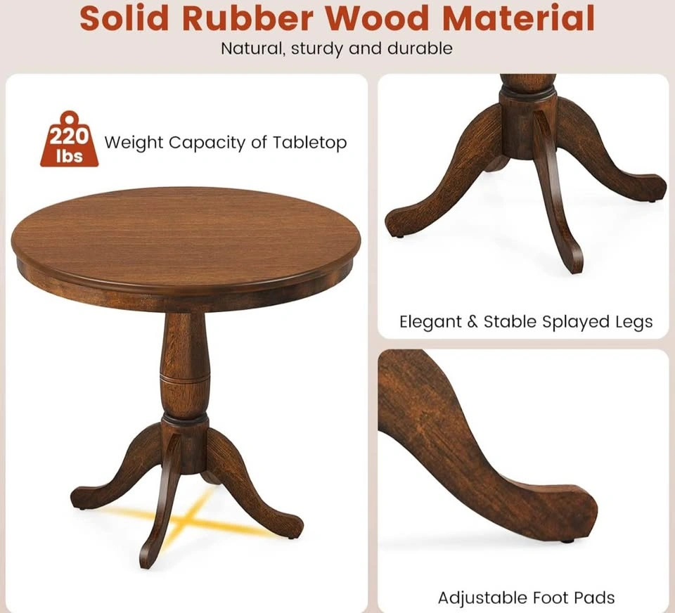 32” Round Walnut Dining Table – Pedestal Base - photo 4