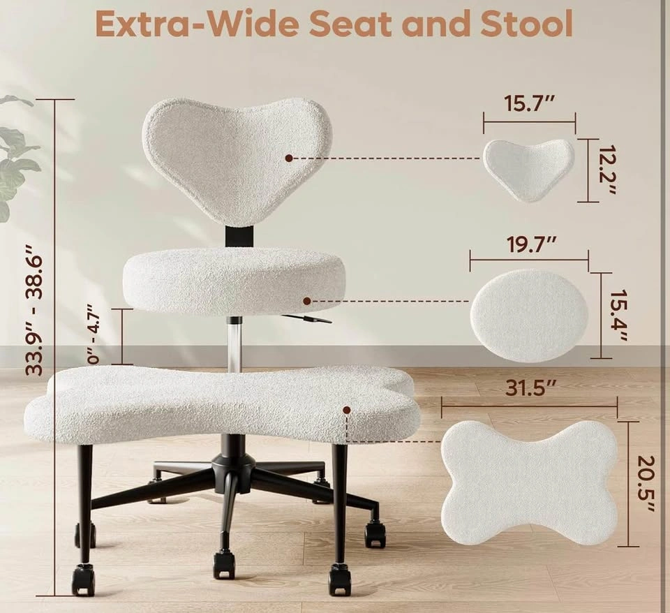 Ergonomic Kneeling Chair with Wheels – Adjustable Swivel (Brand - photo 2