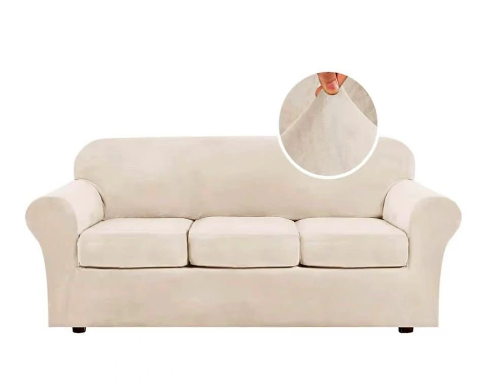 H.VERSAILTEX 3 Pieces Thick Velvet Sofa Covers for 2 Cushion Cou