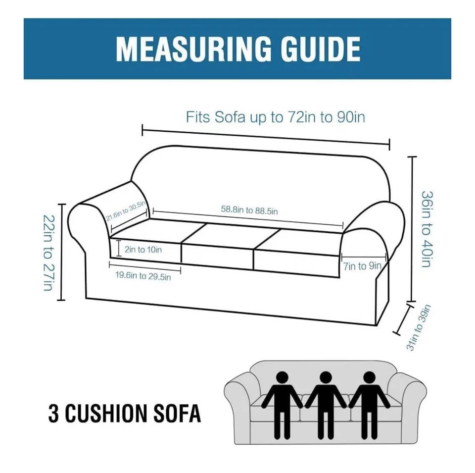 H.VERSAILTEX 3 Pieces Thick Velvet Sofa Covers for 2 Cushion Cou - photo 2