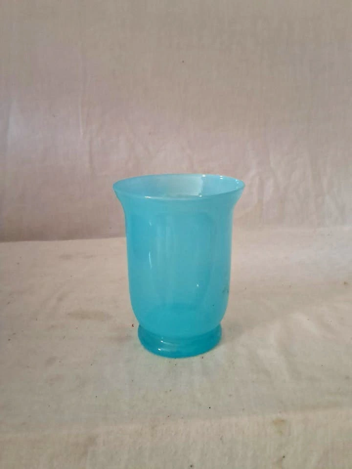 Vintage blue opaline glass vase
