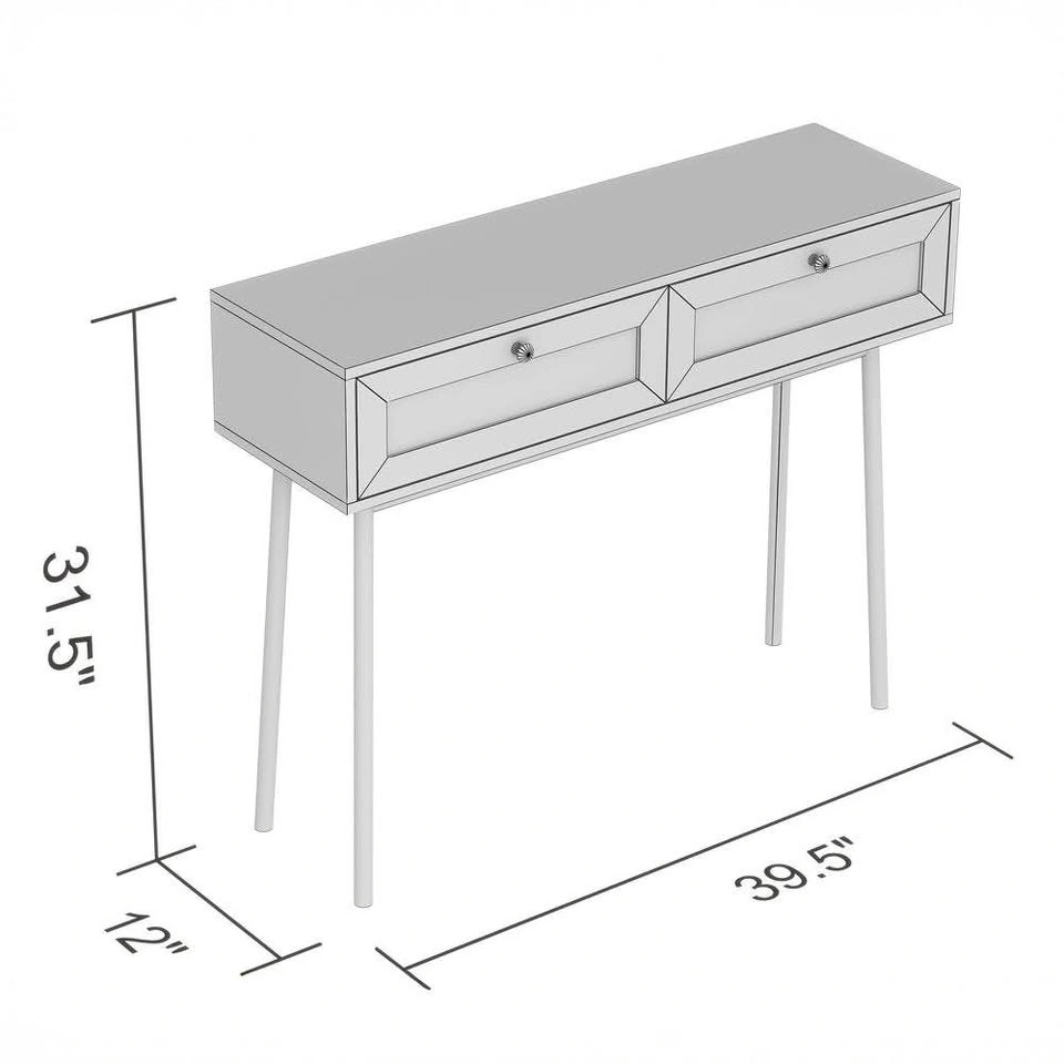Boho Console Table with Drawers - Natural Wood Finish - photo 4