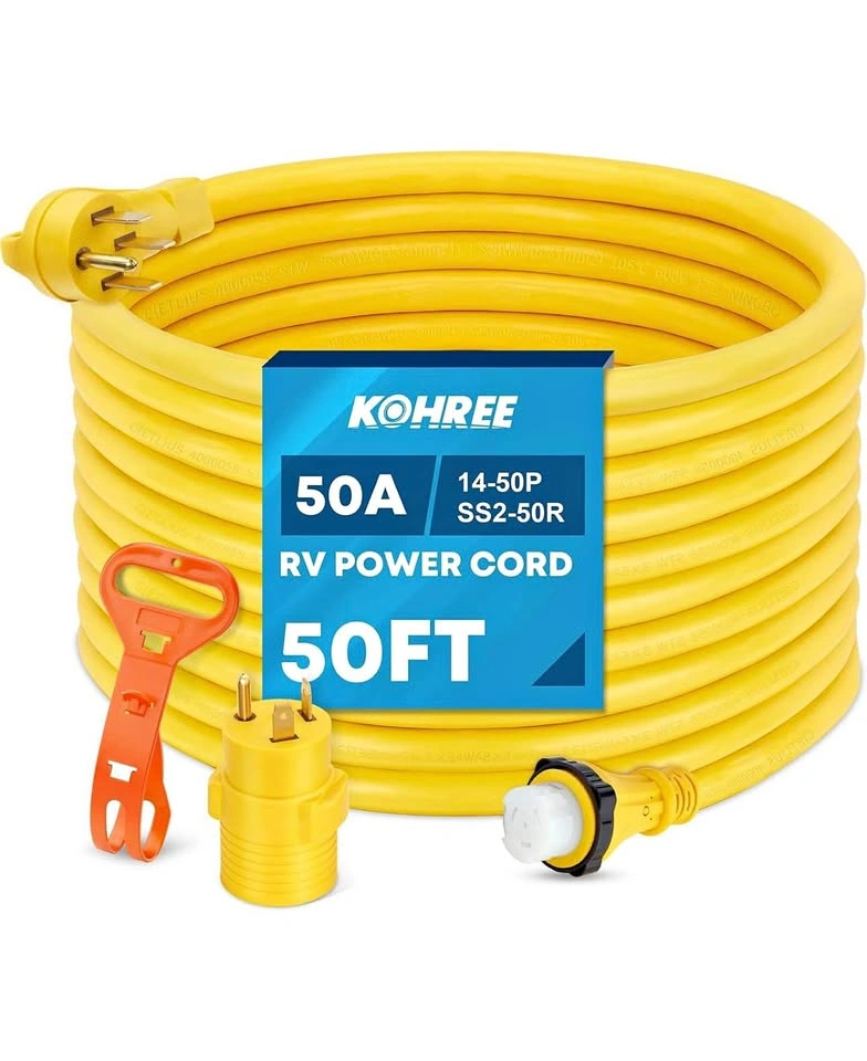 Kohree 50’ 50 Amp RV Power Extension Cord