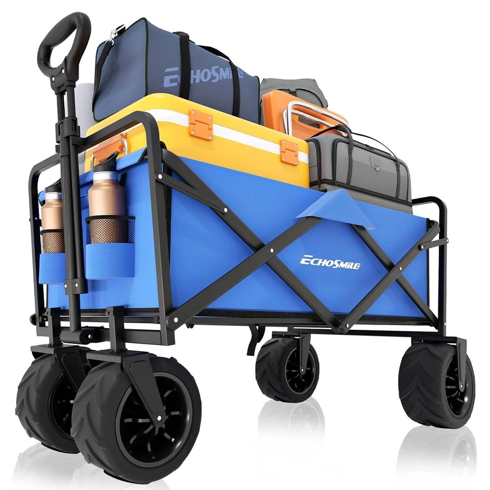EchoSmile Heavy Duty Collapsible Wagon Cart – 350lb Capacity