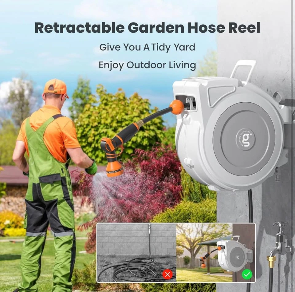 Giraffe Tools 65ft Retractable Garden Hose Reel – Brand New - photo 2
