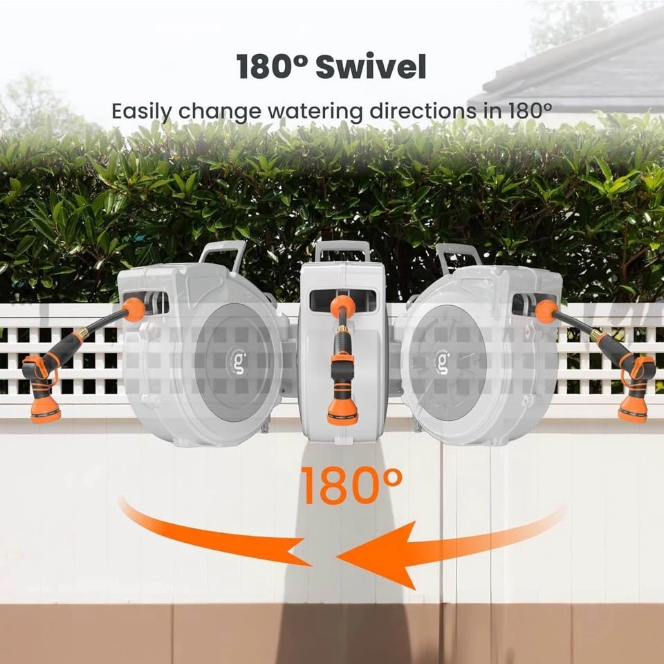 Giraffe Tools 65ft Retractable Garden Hose Reel – Brand New - photo 3
