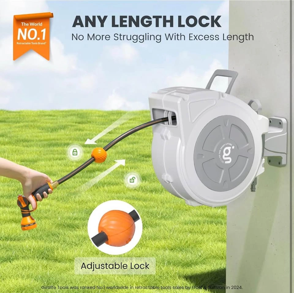 Giraffe Tools 65ft Retractable Garden Hose Reel – Brand New - photo 4