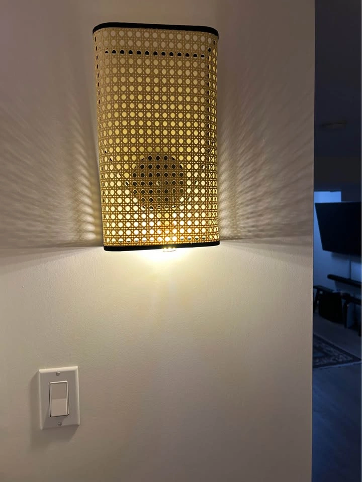 Modern Woven Wall Sconce, Black Trim - photo 2
