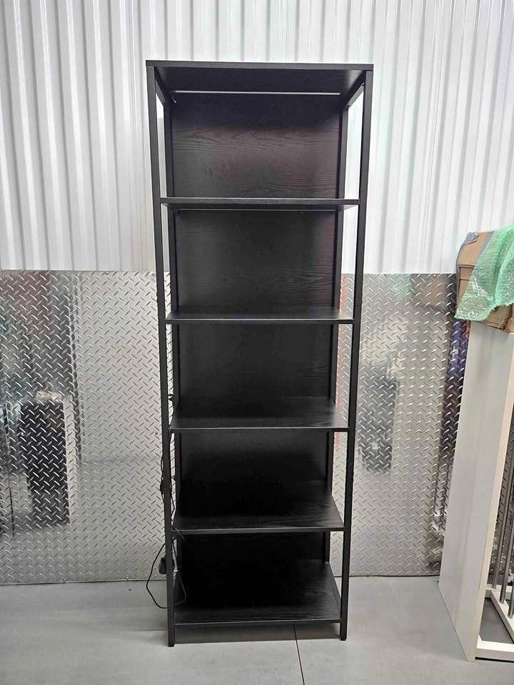 6-Tier Black LED Bookshelf Display Shelf w/ Remote