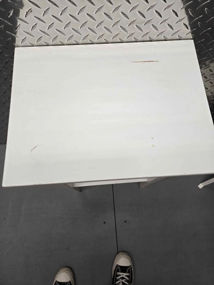 White Nightstand with Drawer and Shelf - photo 4