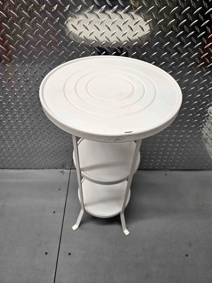White Metal 3-Tier Plant Stand Side Table