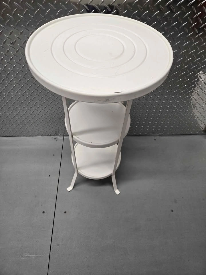 White Metal 3-Tier Plant Stand Side Table - photo 3