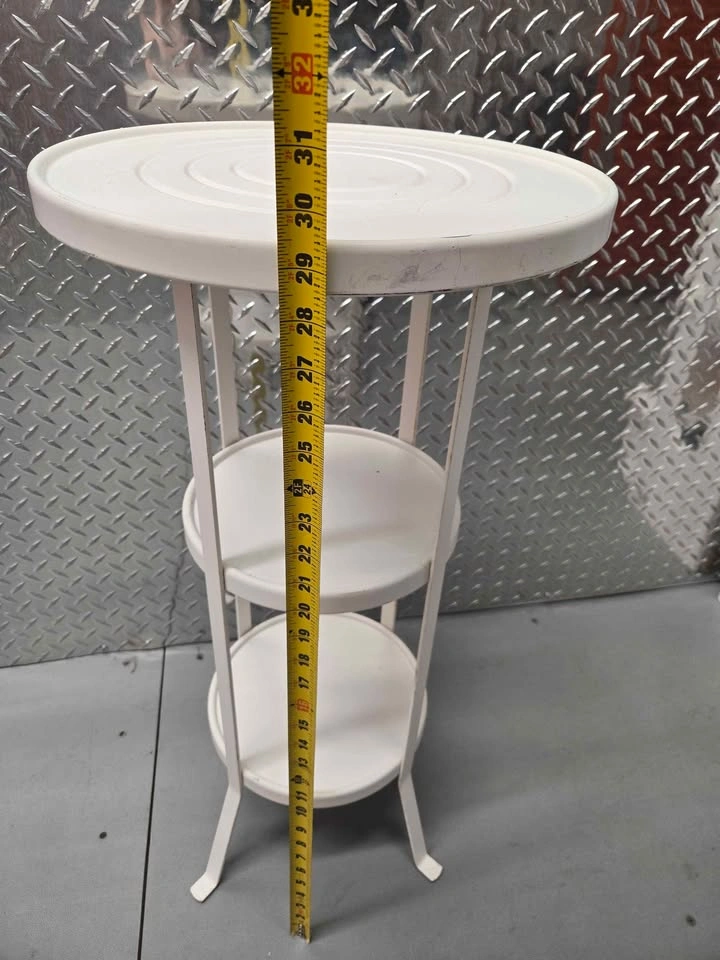 White Metal 3-Tier Plant Stand Side Table - photo 4