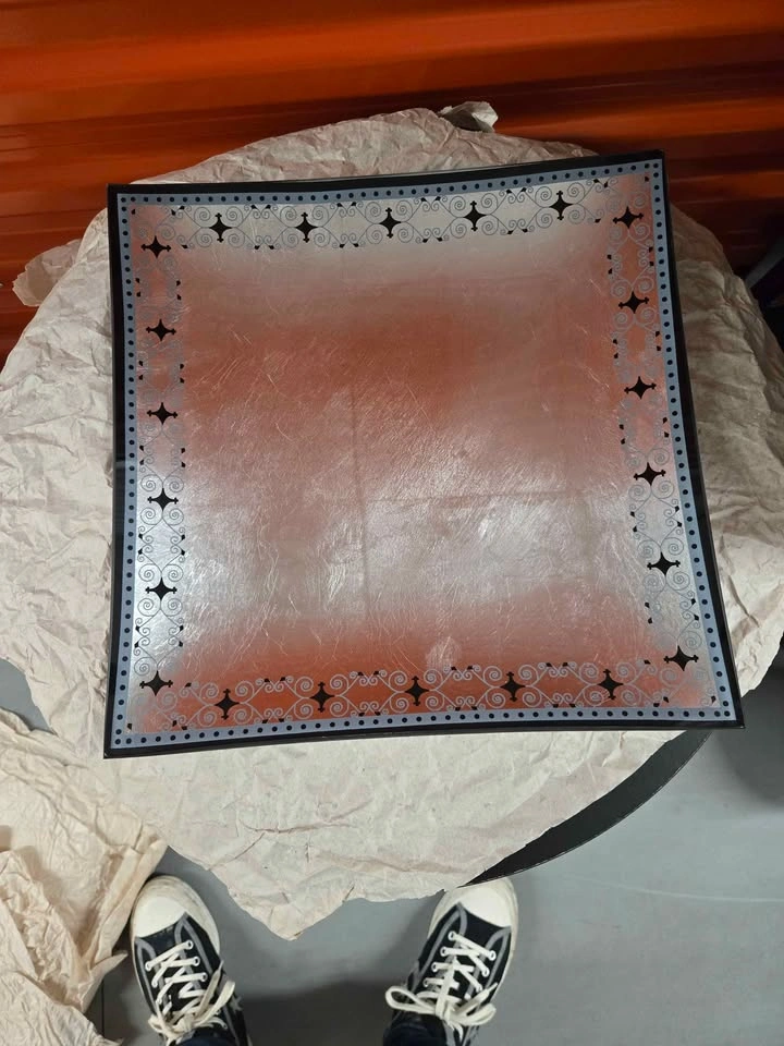 Square decorative plate silver blue pattern - photo 4