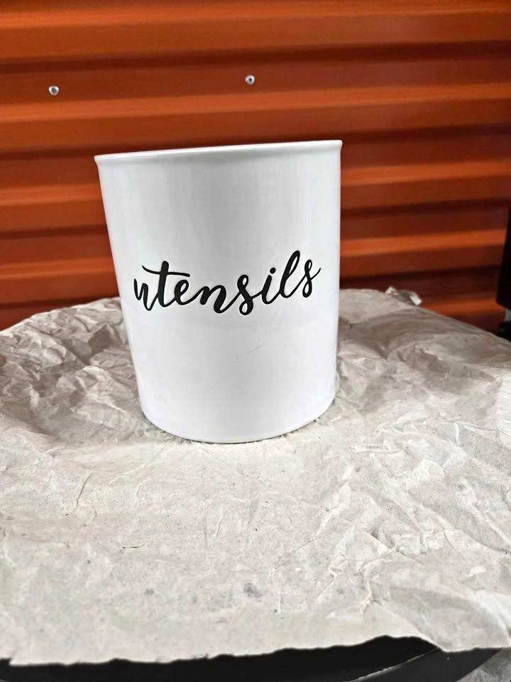 White Utensil Holder Kitchen Storage